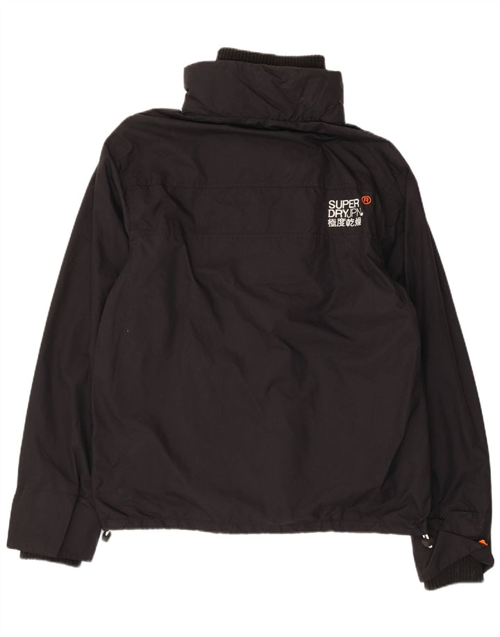 Superdry Womens Windcheater Graphic Windbreaker Jacket UK 16 Large Black