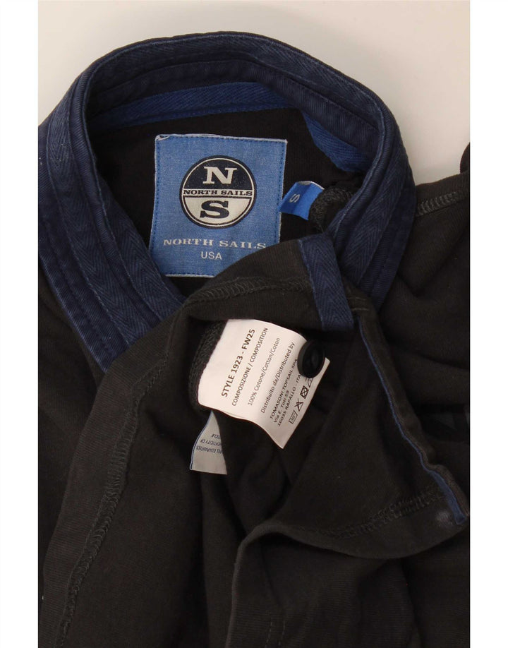 North Sails Mens Graphic Rugby Polo Shirt Small Black Colourblock