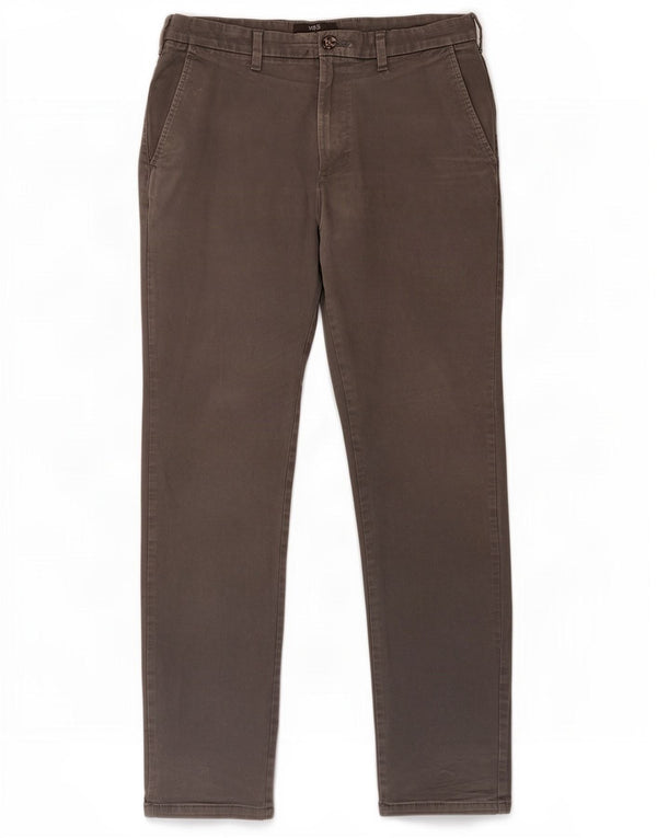 Marks & Spencer Mens Slim Chino Trousers W32 L31 Grey Cotton