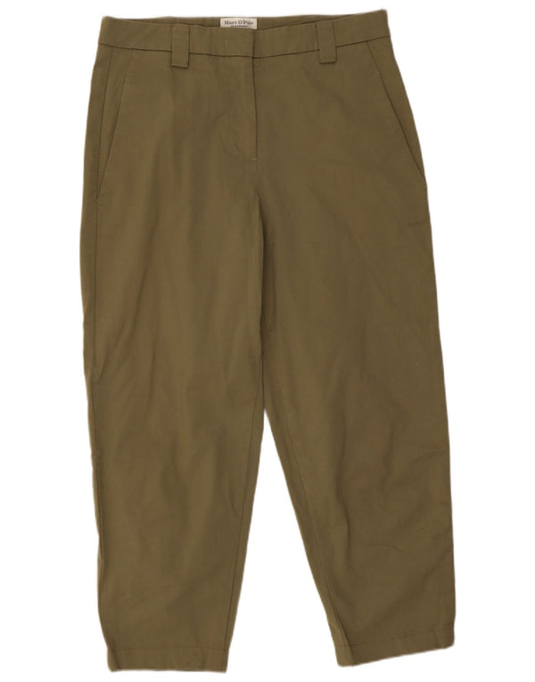 Marc O'Polo Womens High Waist Capri Trousers EU 36 Small W30 L23 Khaki