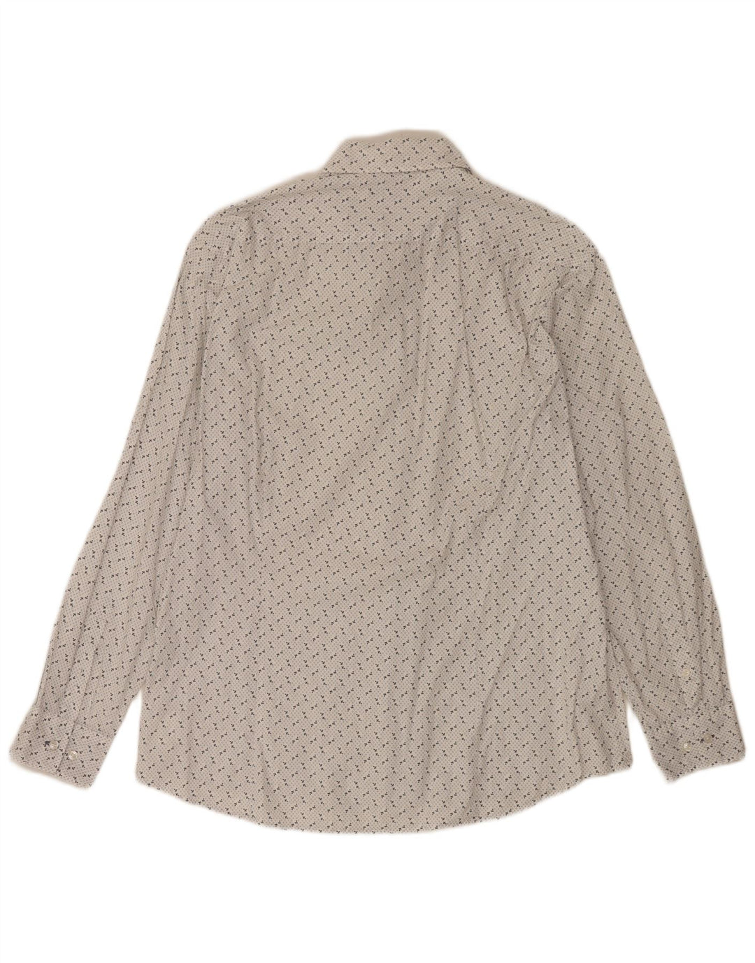 Michael Kors Mens Abstract Pattern Shirt Large White Cotton
