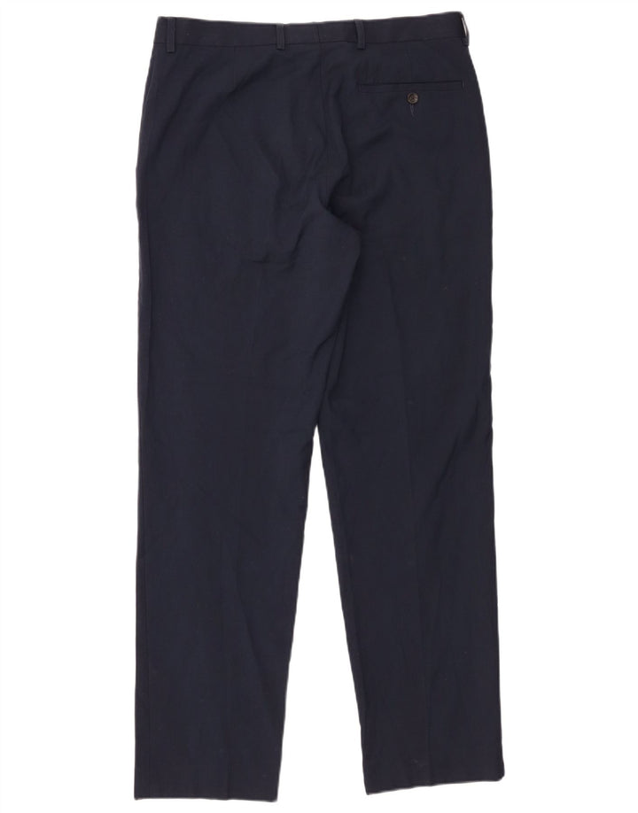 Marks & Spencer Mens Tailored Slim Chino Trousers W32 L31 Navy Blue