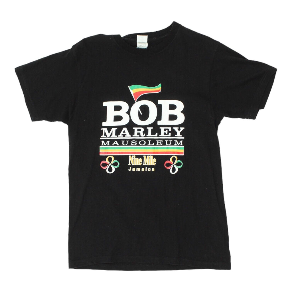 Bob Marley Mausoleum Nine Mile Jamaica Mens Black Tshirt | Vintage 90s Reggae | Vintage Messina Hembry | Thrift | Second-Hand Messina Hembry | Used Clothing | Messina Hembry 
