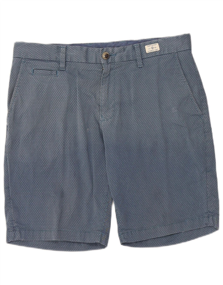 Tommy Hilfiger Mens Chino Shorts W33 Medium Blue Geometric Cotton