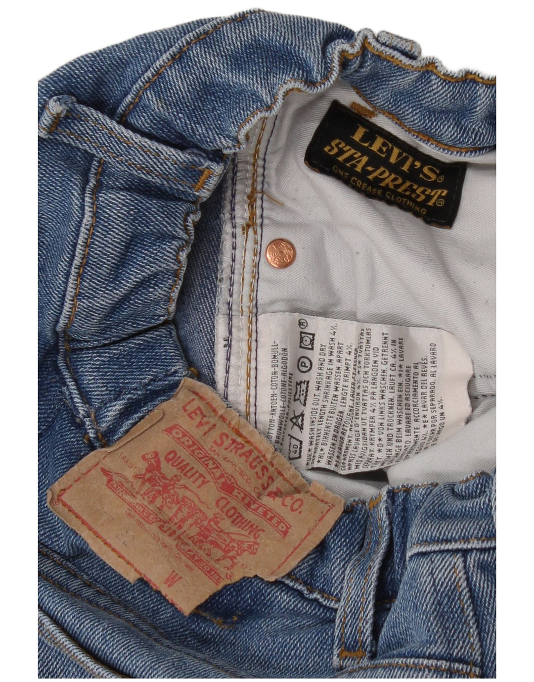 LEVI'S Womens Sta-Prest Straight Jeans W28 L29 Blue Cotton