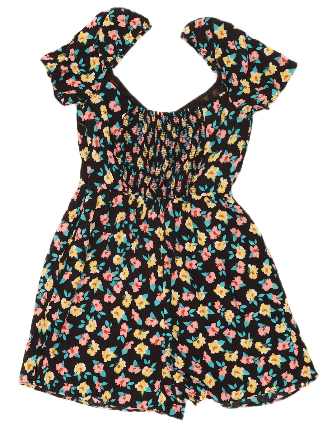 Zara Womens Playsuit UK 8 Small Black Floral