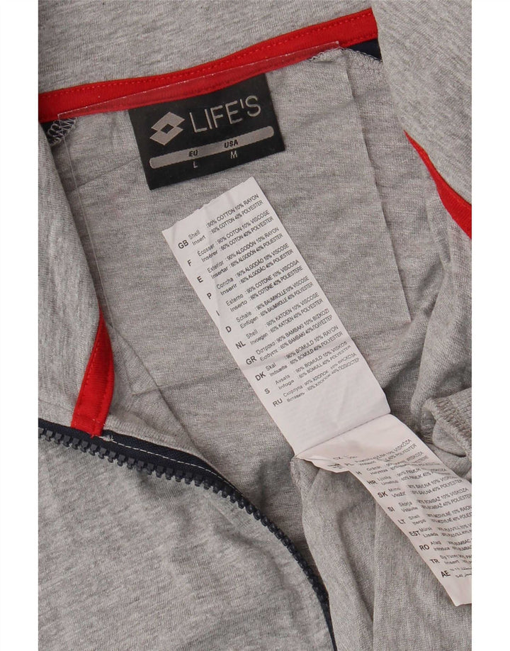 Lotto Mens Tracksuit Top Jacket Medium Grey Colourblock Cotton