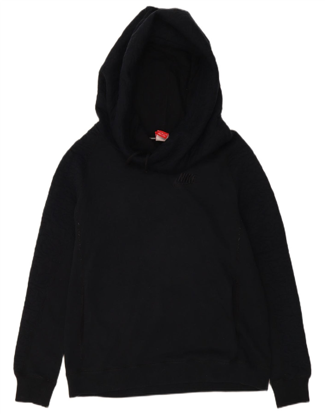 Nike Womens Oversized Hoodie Jumper UK 14 Medium Black Cotton