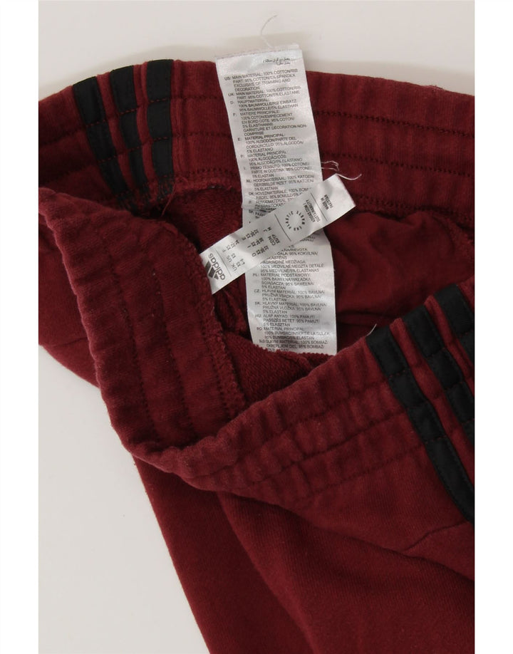 ADIDAS Womens Tracksuit Trousers Joggers UK 4/6 XS  Burgundy Cotton