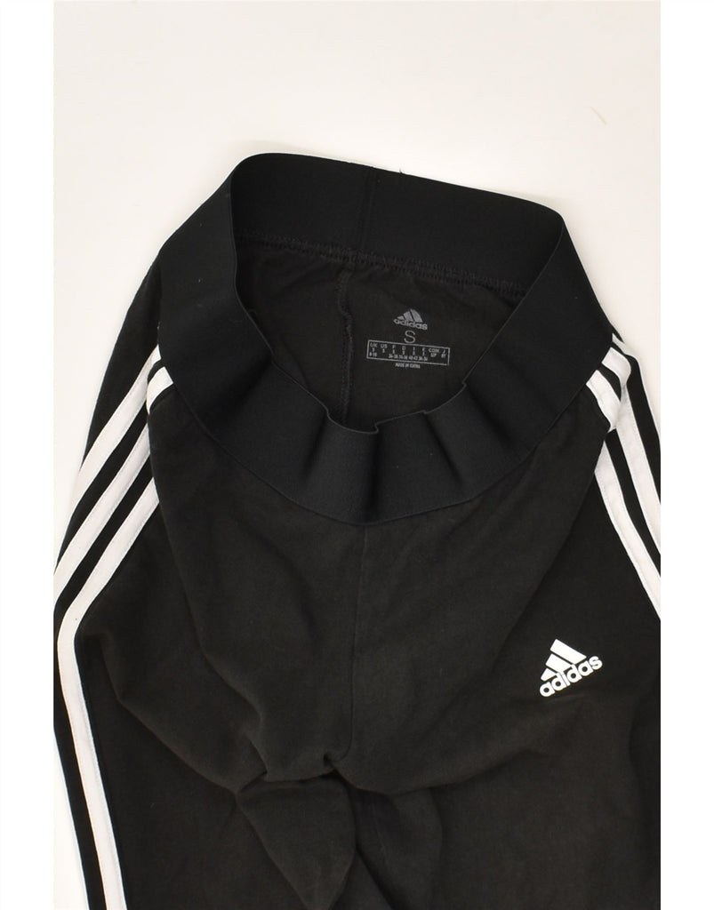 ADIDAS Womens Leggings UK 10 Small Black | Vintage Adidas | Thrift | Second-Hand Adidas | Used Clothing | Messina Hembry 