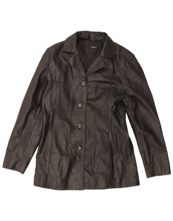 Saki Womens Leather Jacket EU 40 Medium Black Leather