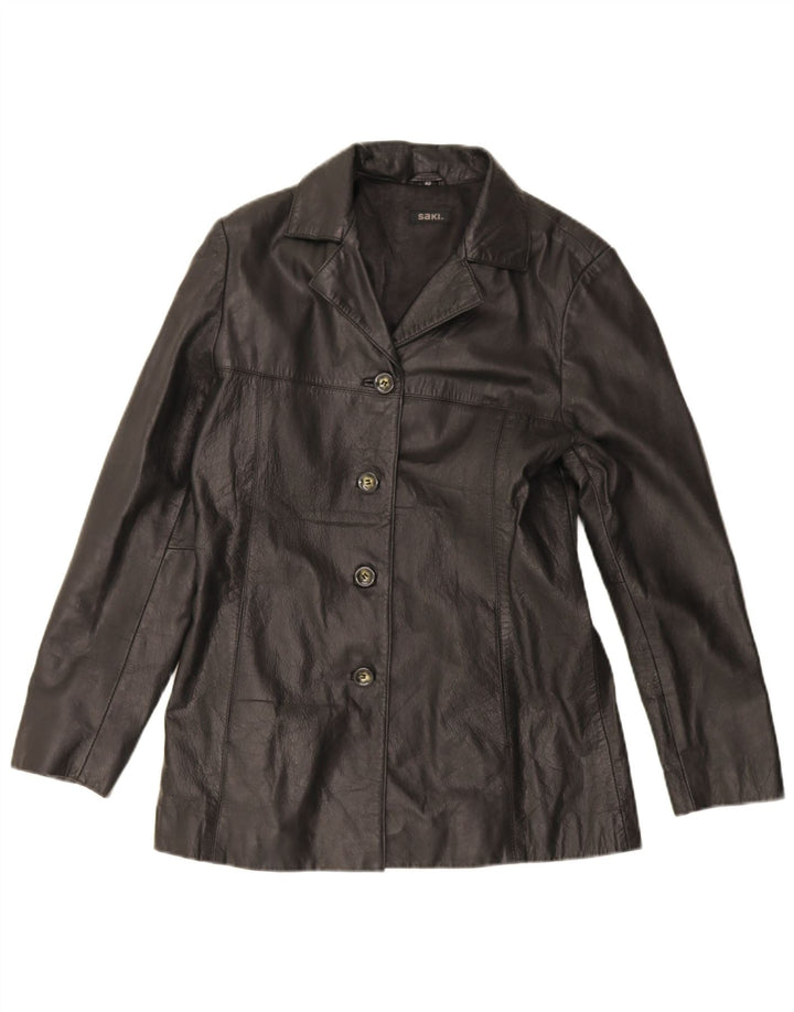 Saki Womens Leather Jacket EU 40 Medium Black Leather