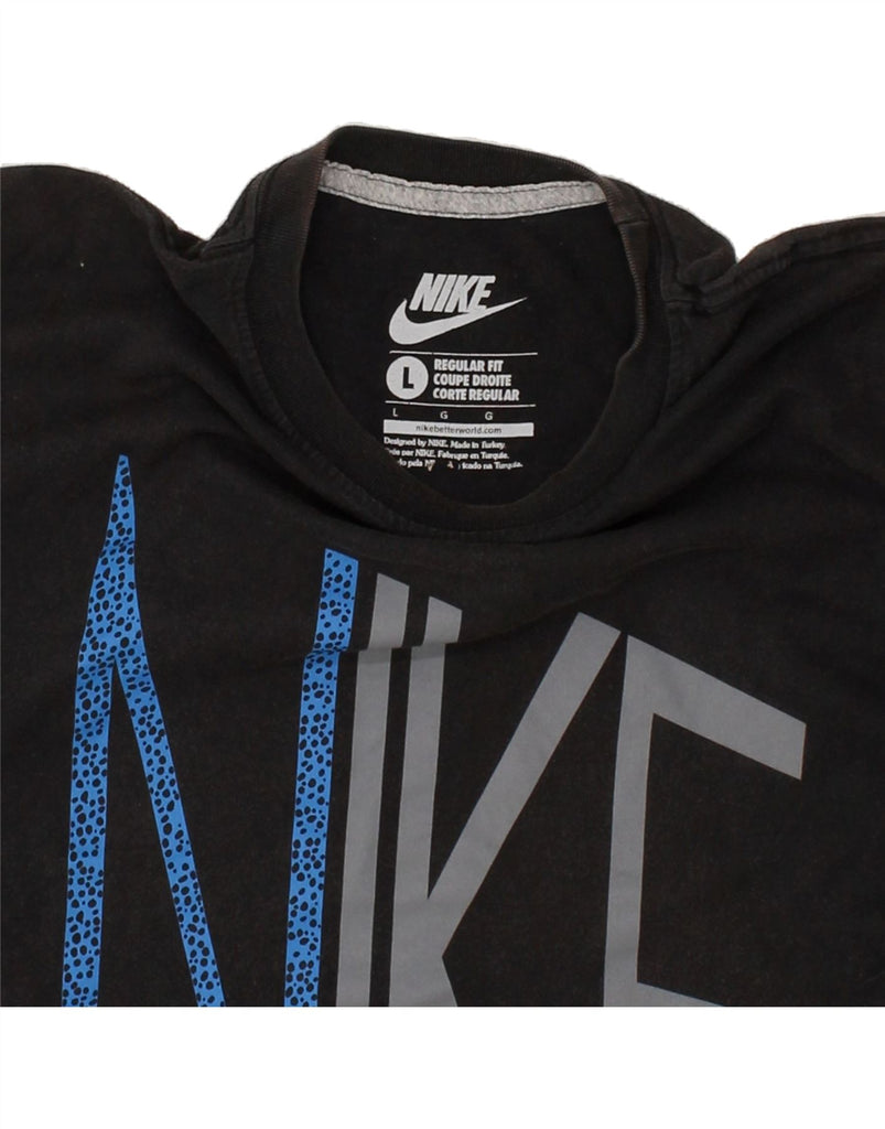 NIKE Mens Regular Fit Graphic T-Shirt Top Large Black | Vintage Nike | Thrift | Second-Hand Nike | Used Clothing | Messina Hembry 