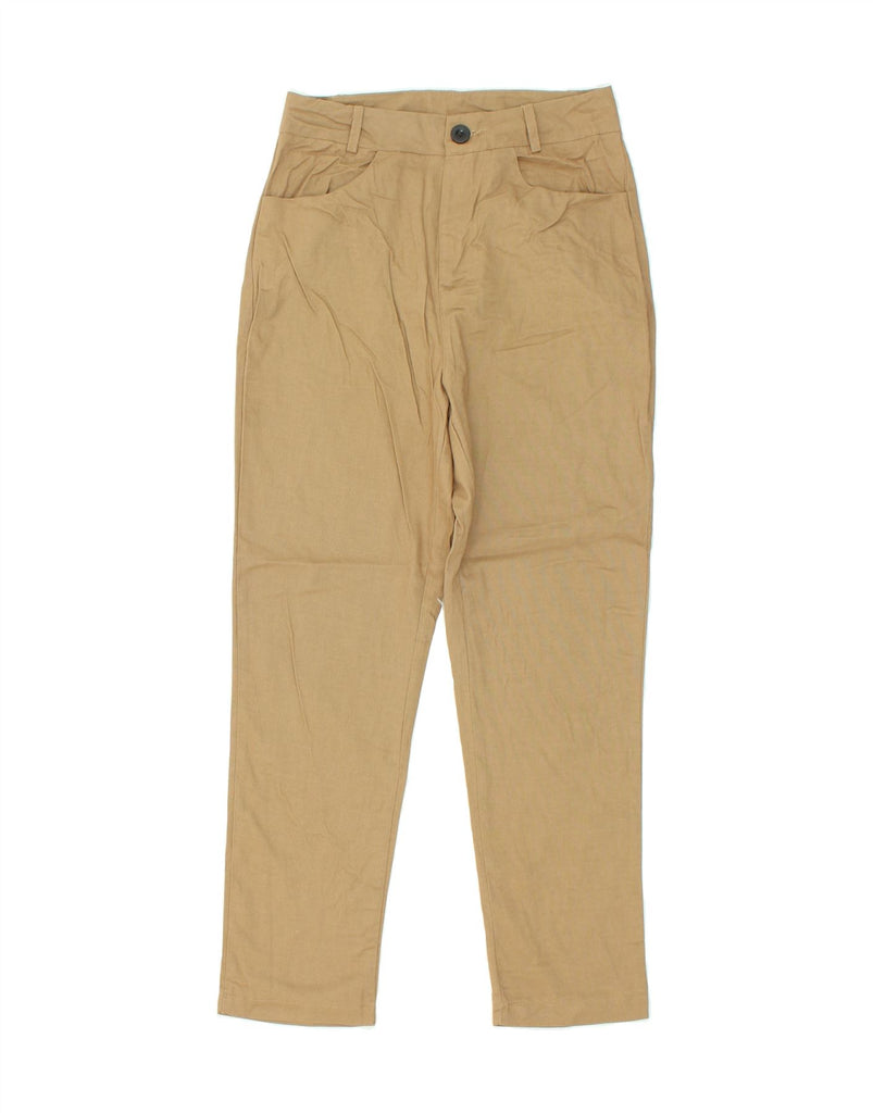 SHEIN Womens Slim Casual Trousers Small W27 L26 Beige Cotton Vintage Shein and Second-Hand Shein from Messina Hembry 