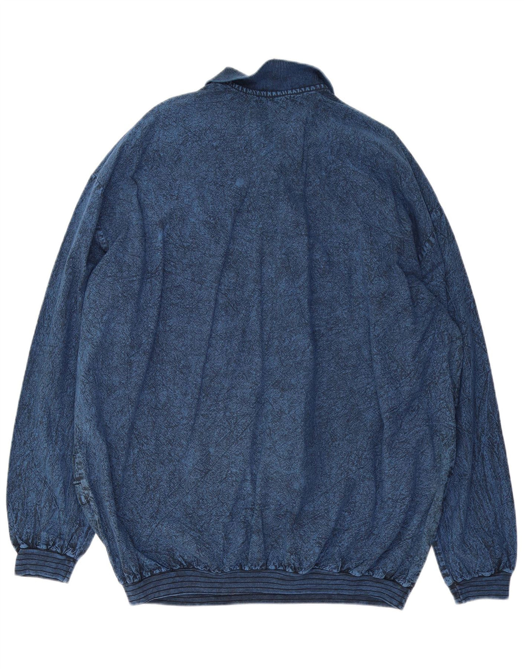 Vintage Mens Polo Neck Sweatshirt Jumper 2XL Navy Blue