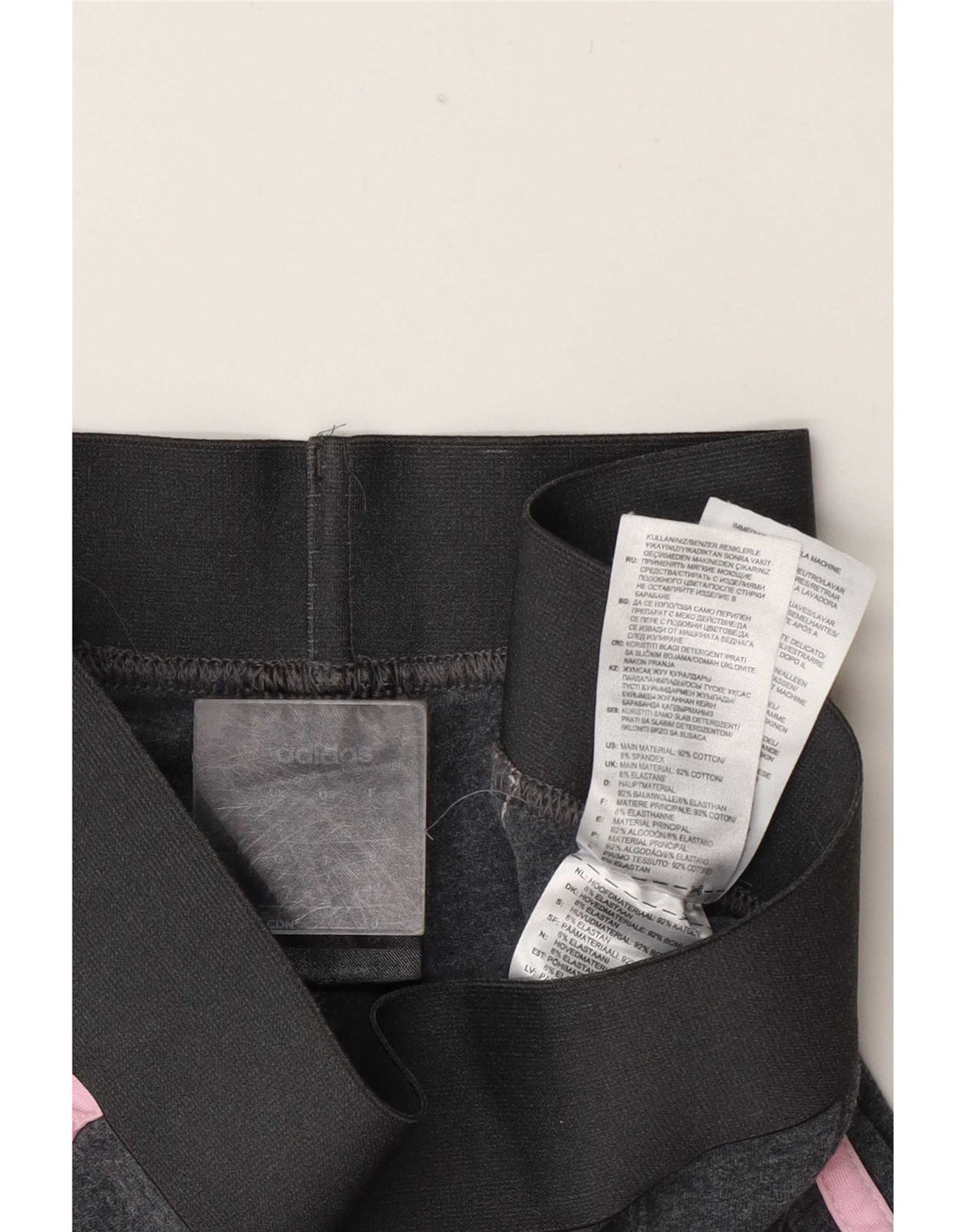 Adidas Womens Leggings UK 10 Small Grey Cotton