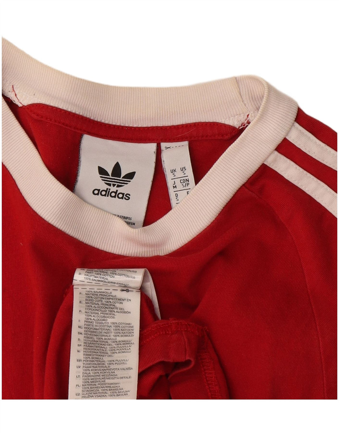 Adidas Mens T-Shirt Top Small Red Cotton