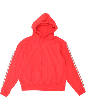 LEVI'S Damen Oversized Graphic Hoodie Pullover UK 10 Small Rot