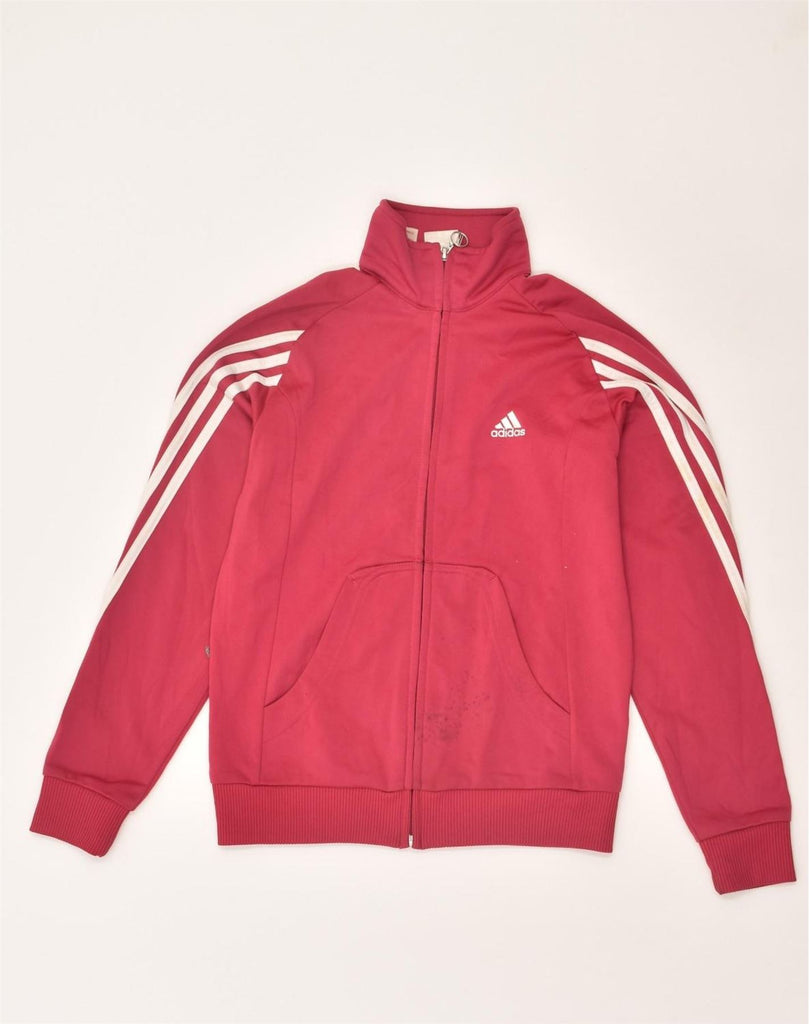 ADIDAS Girls Tracksuit Top Jacket 11-12 Years Pink Polyester | Vintage Adidas | Thrift | Second-Hand Adidas | Used Clothing | Messina Hembry 