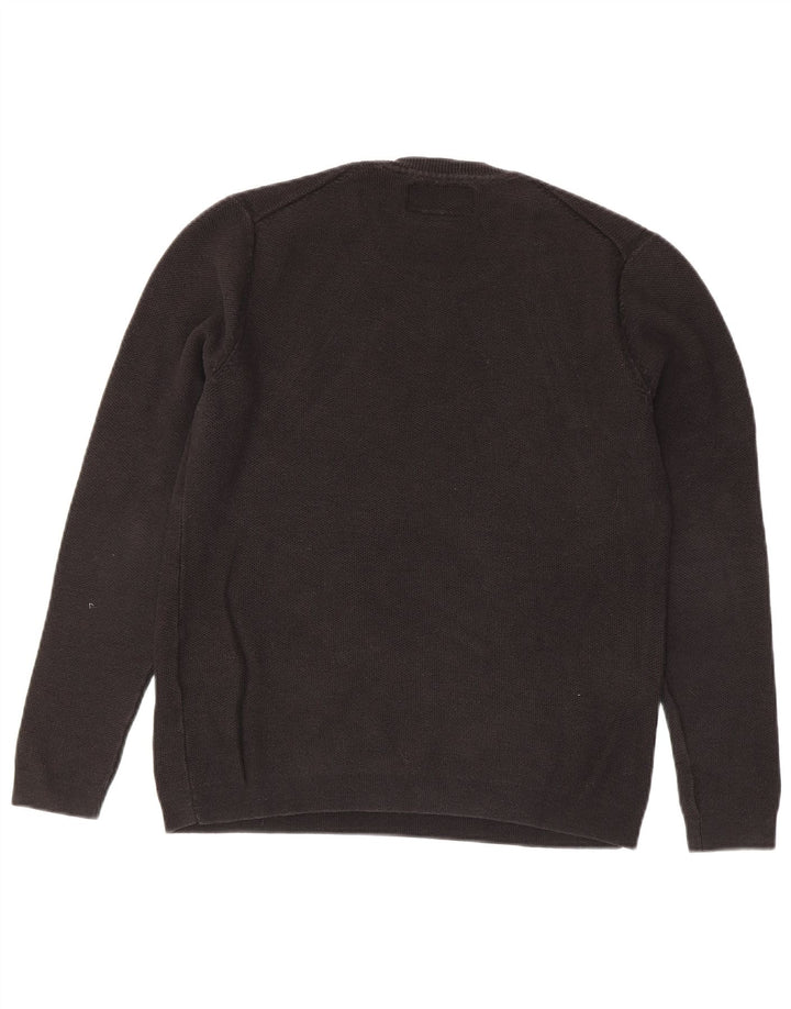 Superdry Womens Crew Neck Jumper Sweater UK 14 Medium Black Cotton