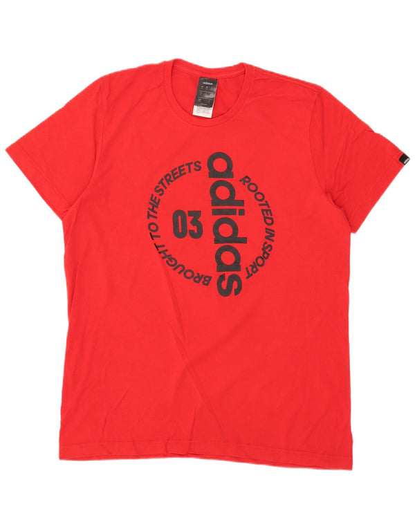 Adidas Mens Graphic T-Shirt Top Medium Red