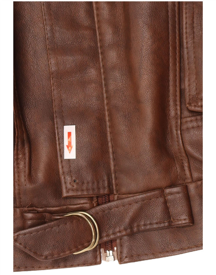 Vintage Mens Leather Jacket IT 50 Large Brown