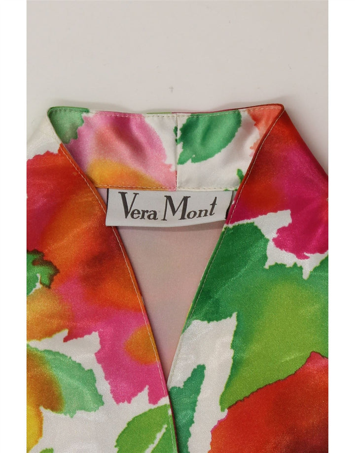 Vera Mont Womens See Through Shirt Blouse UK 12 Medium Multicoloured Floral
