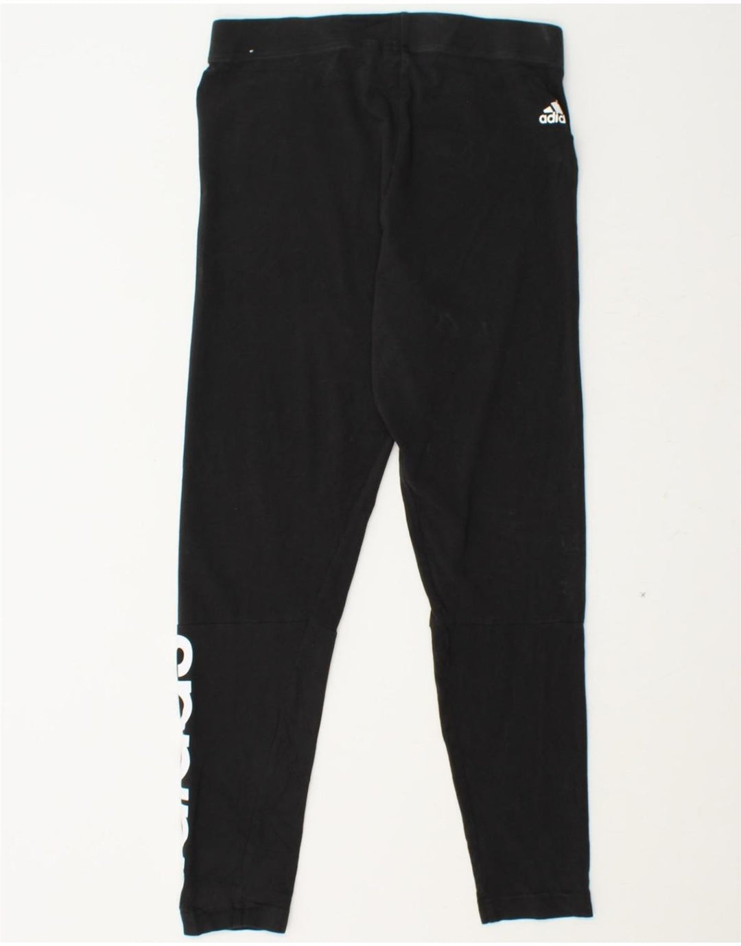 ADIDAS Womens Graphic Leggings UK 12/14 Medium Black Cotton Vintage Adidas and Second-Hand Adidas from Messina Hembry 