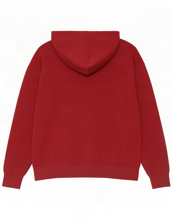 Massimo Dutti Mens Hooded Jumper Sweater Small Red Cotton
