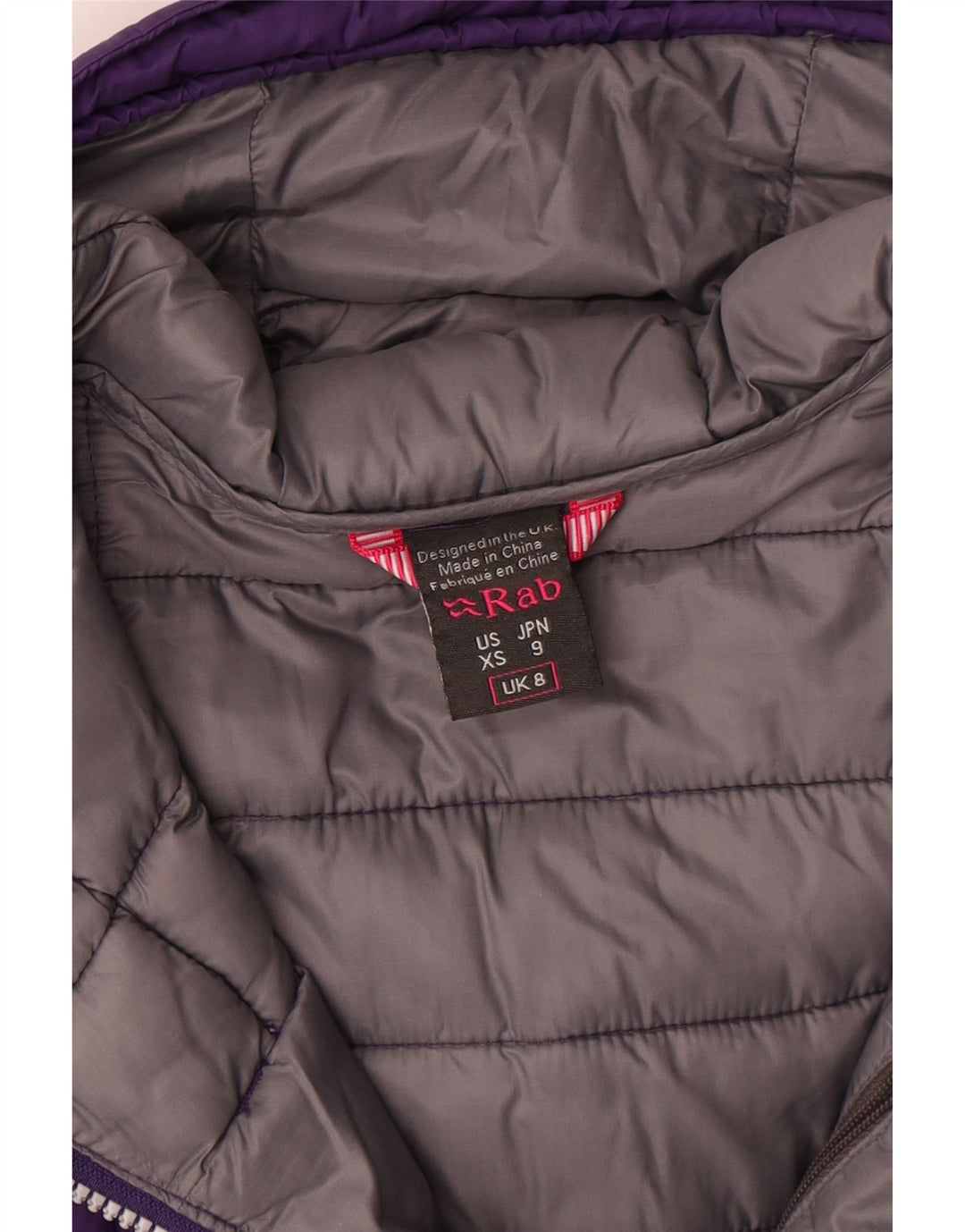 Rab Womens Hooded Padded Jacket UK 8 Small Purple Polyamide