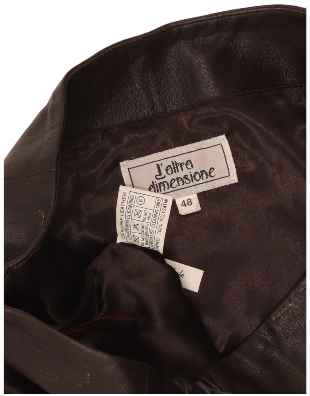 Vintage Womens Leather Skirt IT 48 XL W36  Brown Leather