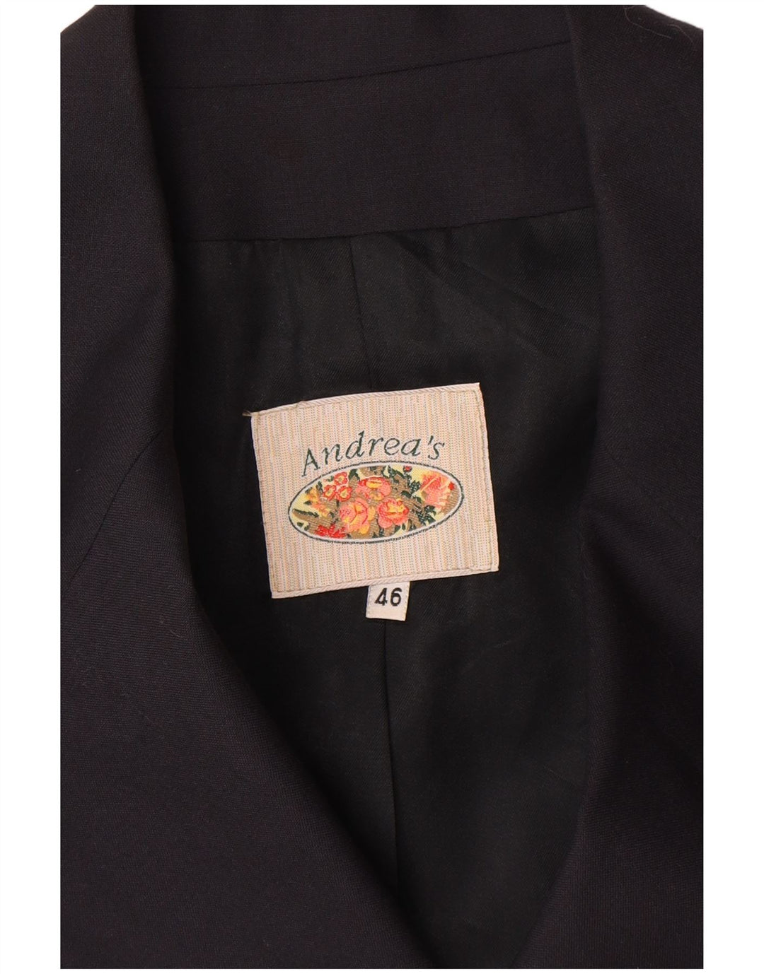 ANDREA'S Womens Double Breasted Blazer Jacket IT 46 Large Navy Blue