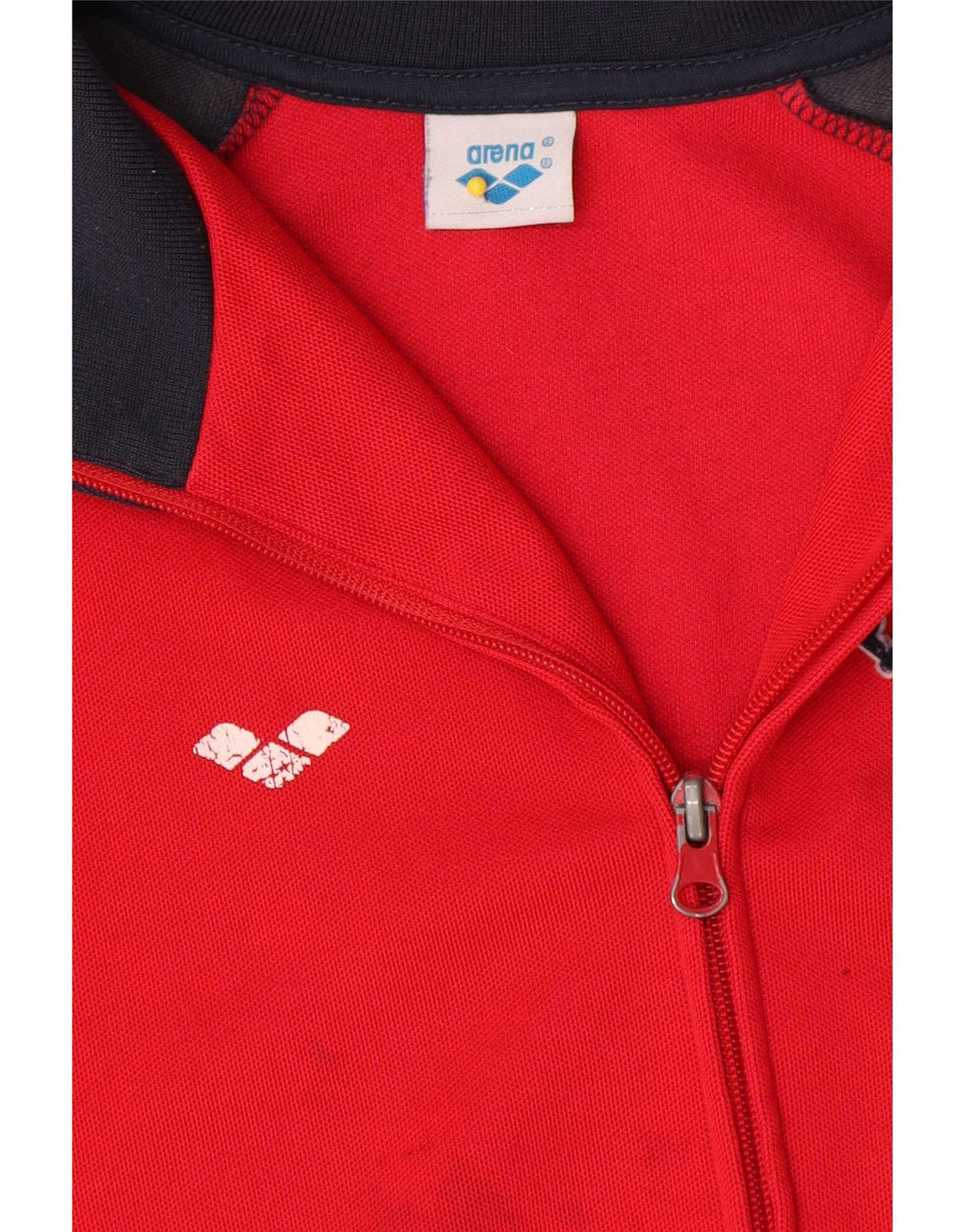 Arena Mens Graphic Tracksuit Top Jacket Large Red Colourblock Cotton