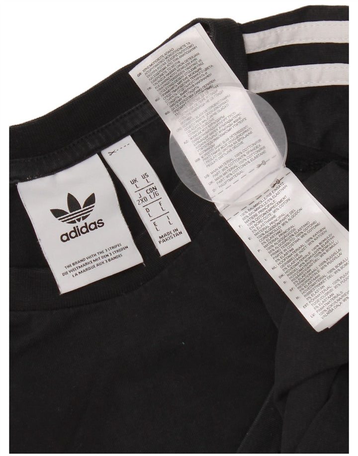 Adidas Mens Top Long Sleeve Large Black Cotton