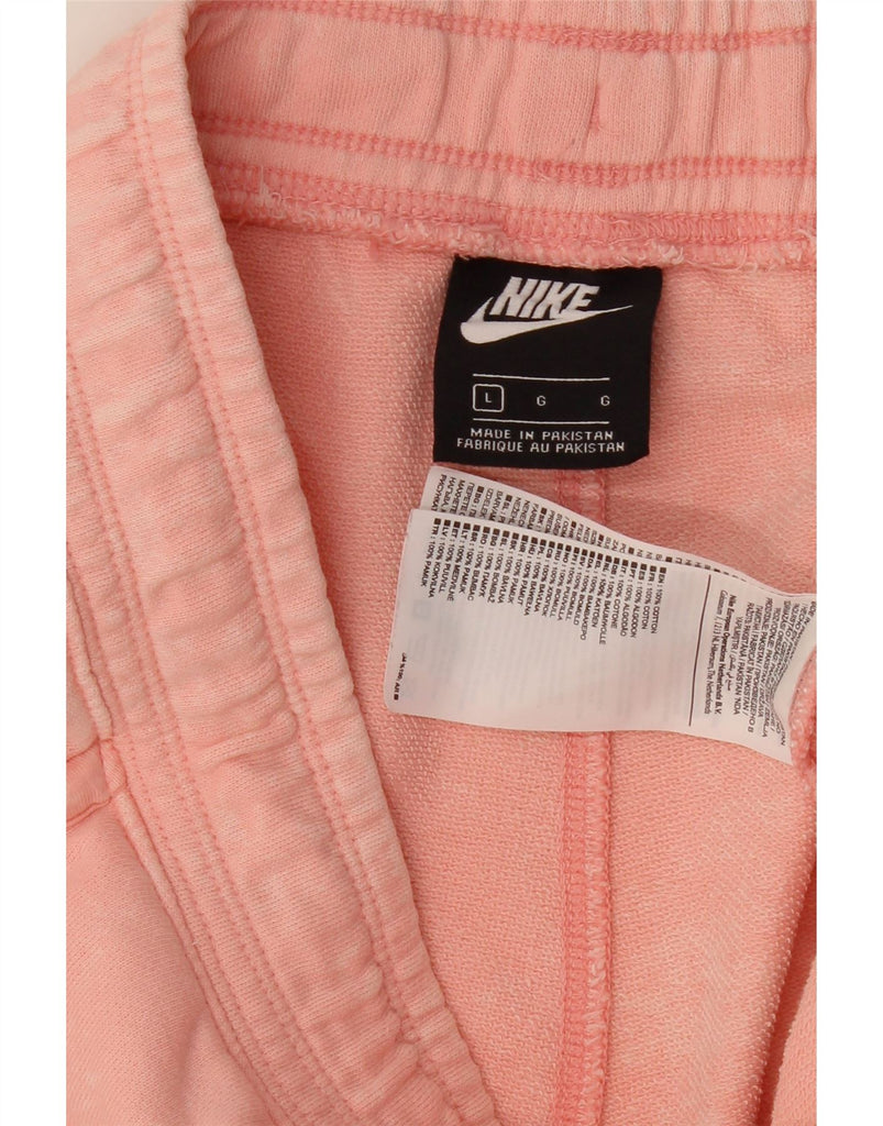 NIKE Womens High Waist Sport Shorts UK 14 Large Pink Tie Dye Cotton Vintage Nike and Second-Hand Nike from Messina Hembry 