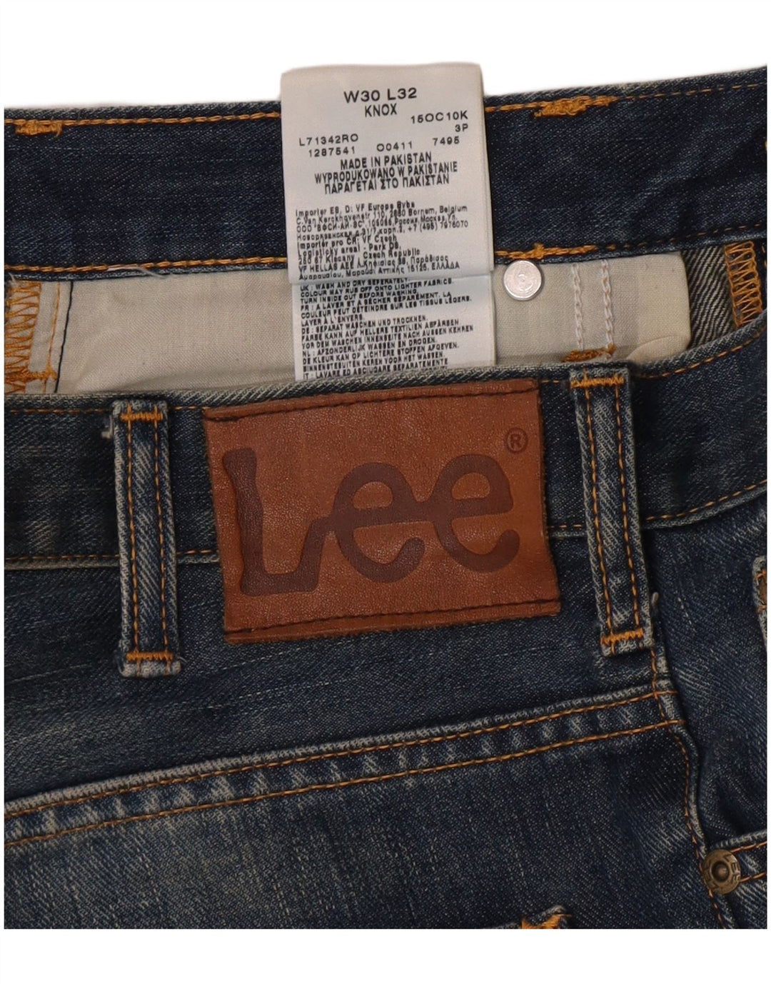 Lee Mens Knox Straight Jeans W30 L32 Blue Cotton