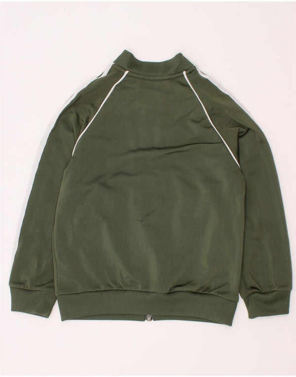 Adidas Girls Graphic Tracksuit Top Jacket 2-3 Years Green Polyester