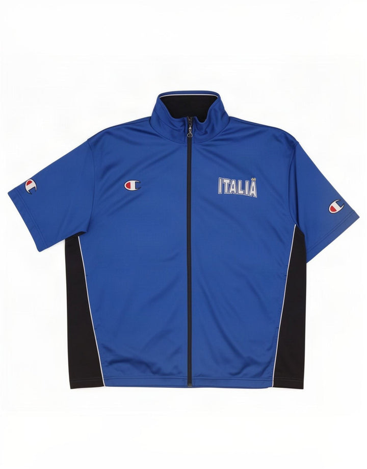 Champion Mens Italia Graphic Tracksuit Top Jacket Medium Blue Colourblock