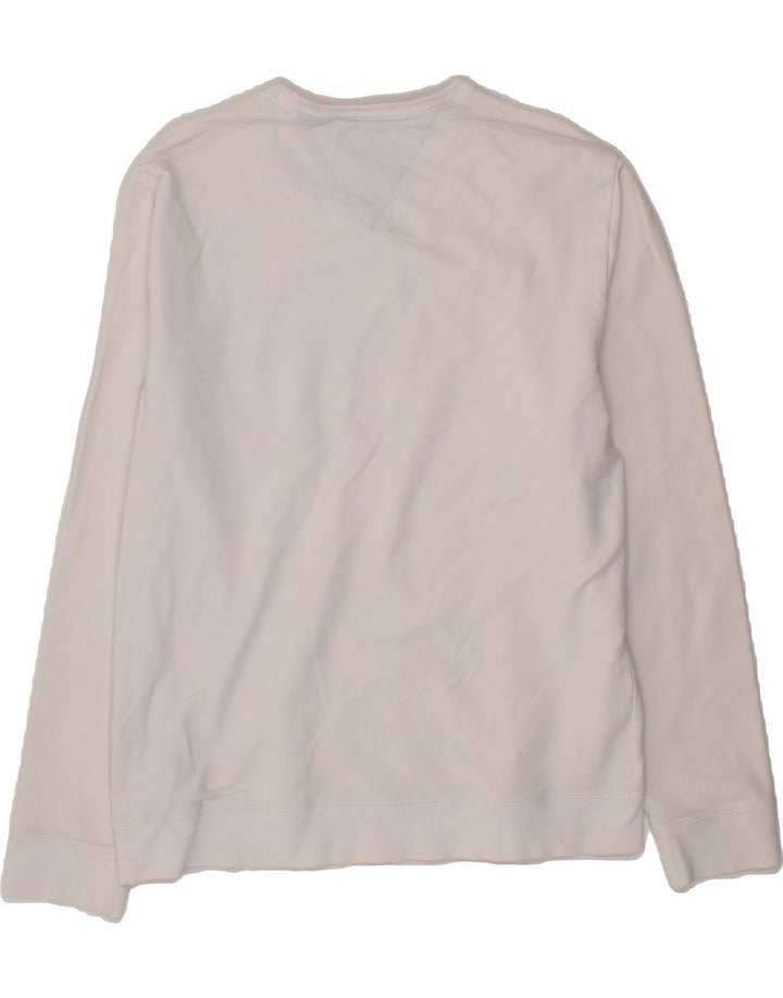 GUESS Mens Slim Fit Graphic Sweatshirt Jumper XL White Cotton Vintage Guess and Second-Hand Guess from Messina Hembry 