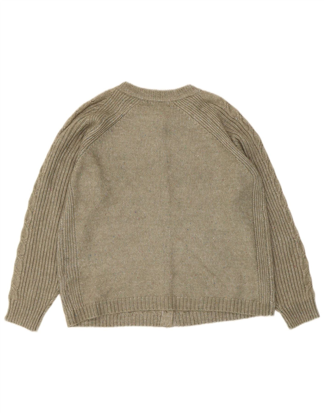 Marks & Spencer Womens Cardigan Sweater UK 14 Medium Khaki Polyester