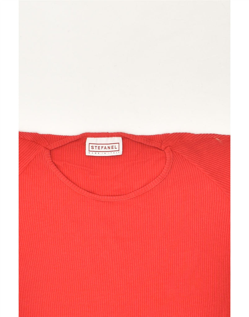 STEFANEL Womens T-Shirt Top UK 14 Medium Red Modal | Vintage Stefanel | Thrift | Second-Hand Stefanel | Used Clothing | Messina Hembry 