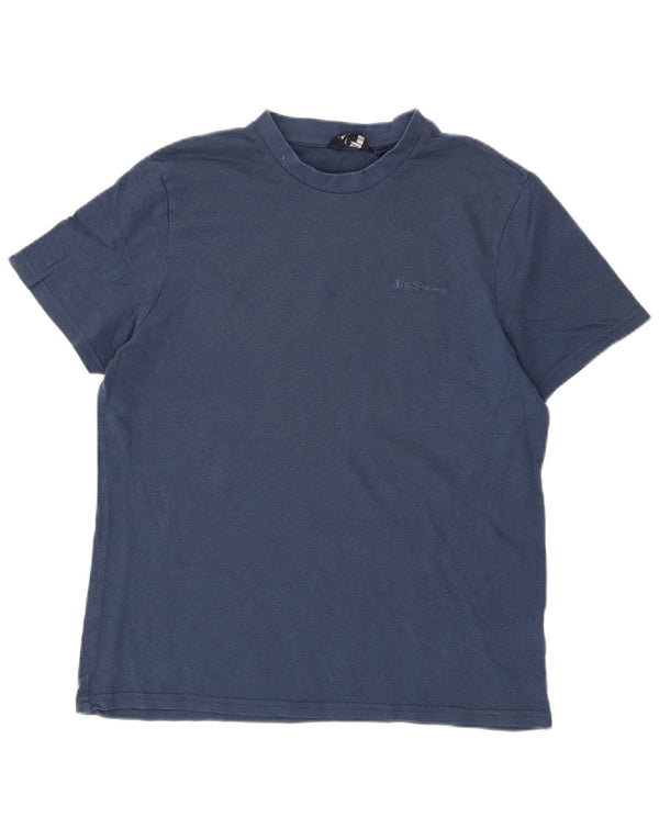 Ben Sherman Mens T-Shirt Top Medium Navy Blue Cotton