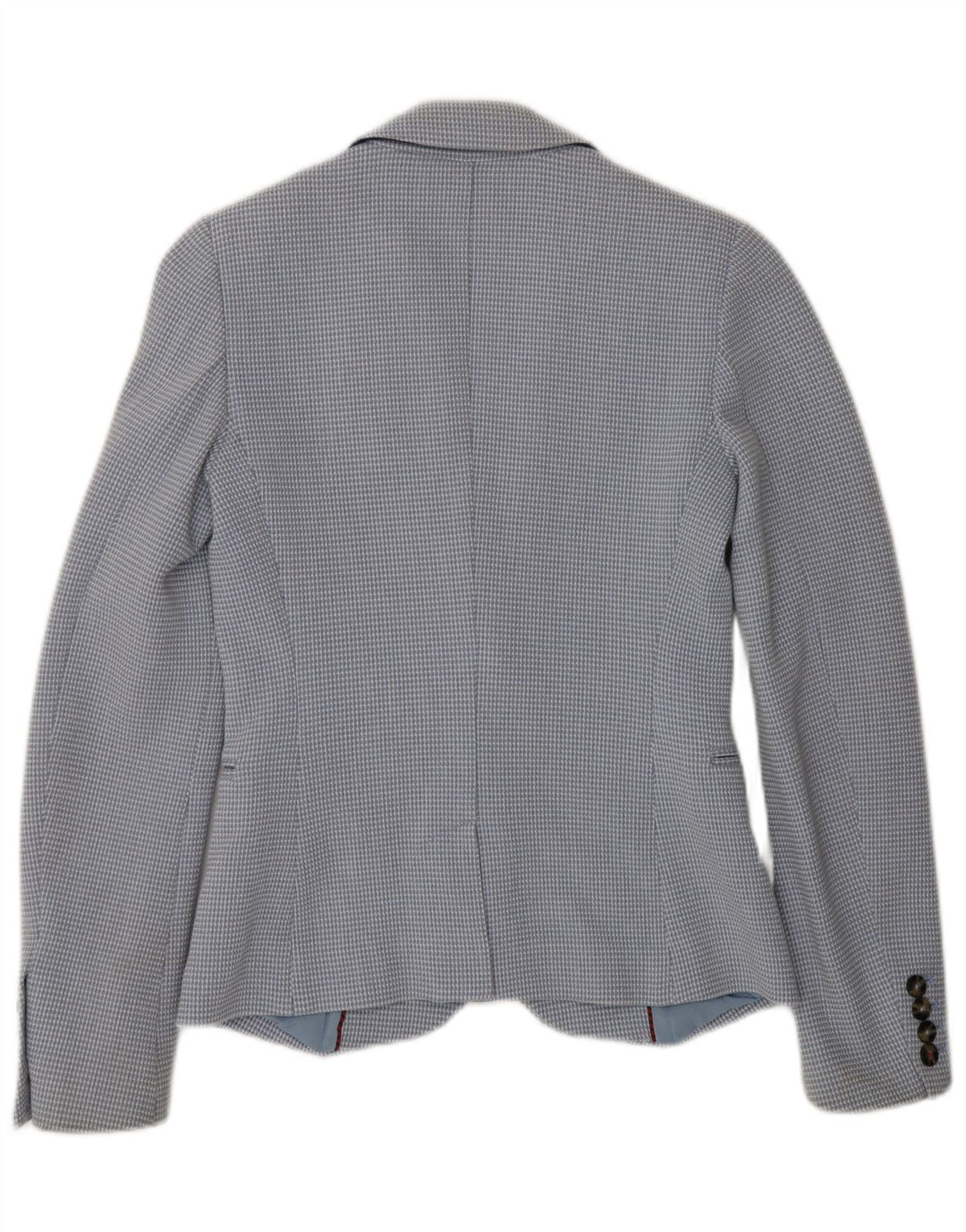 TOMMY HILFIGER Womens 2 Button Blazer Jacket US 2 XS Blue Check Cotton