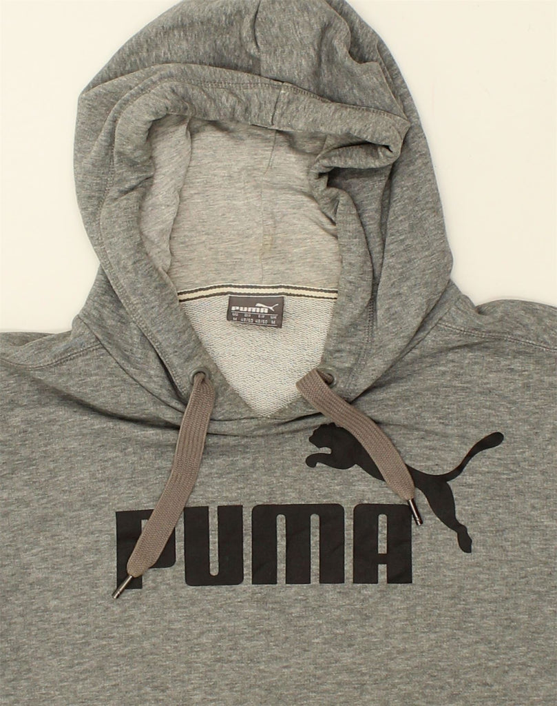 PUMA Mens Graphic Hoodie Jumper Medium Grey Cotton | Vintage Puma | Thrift | Second-Hand Puma | Used Clothing | Messina Hembry 