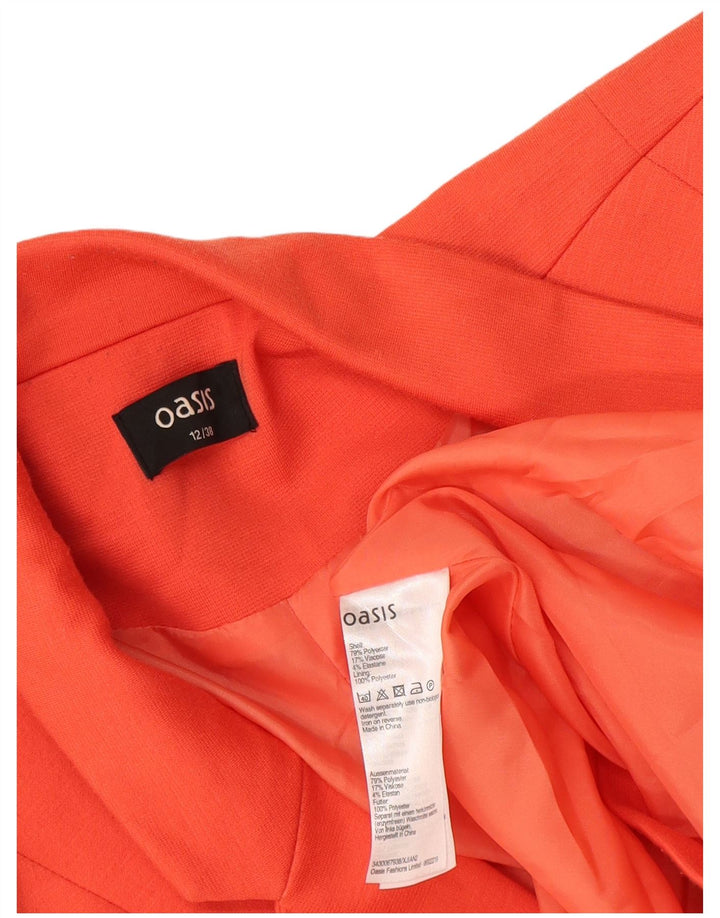 Oasis Womens Open Blazer Jacket UK 12 Medium Orange Polyester