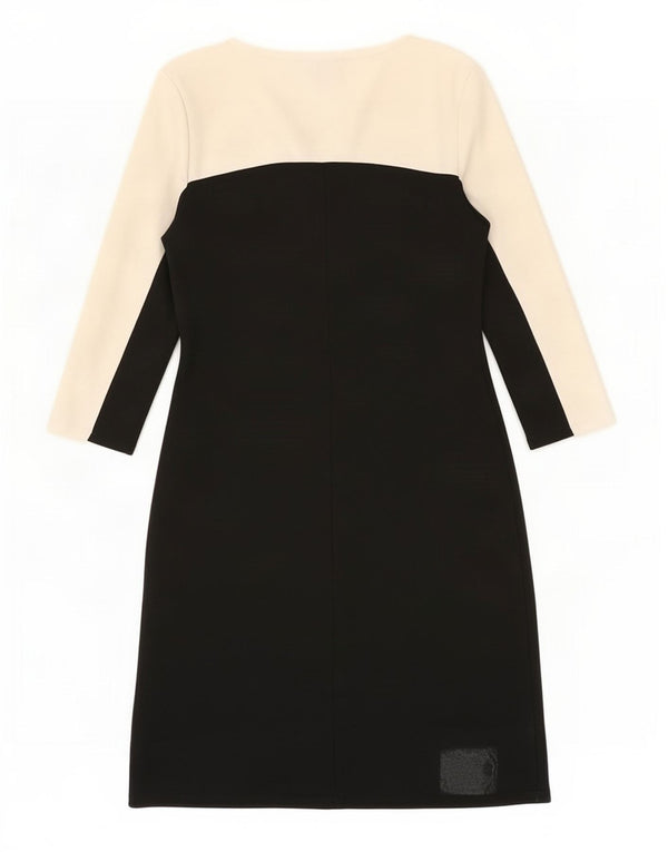 Lipsy Womens 3/4 Sleeve Sheath Dress UK 8 Small Black Colourblock Polyester