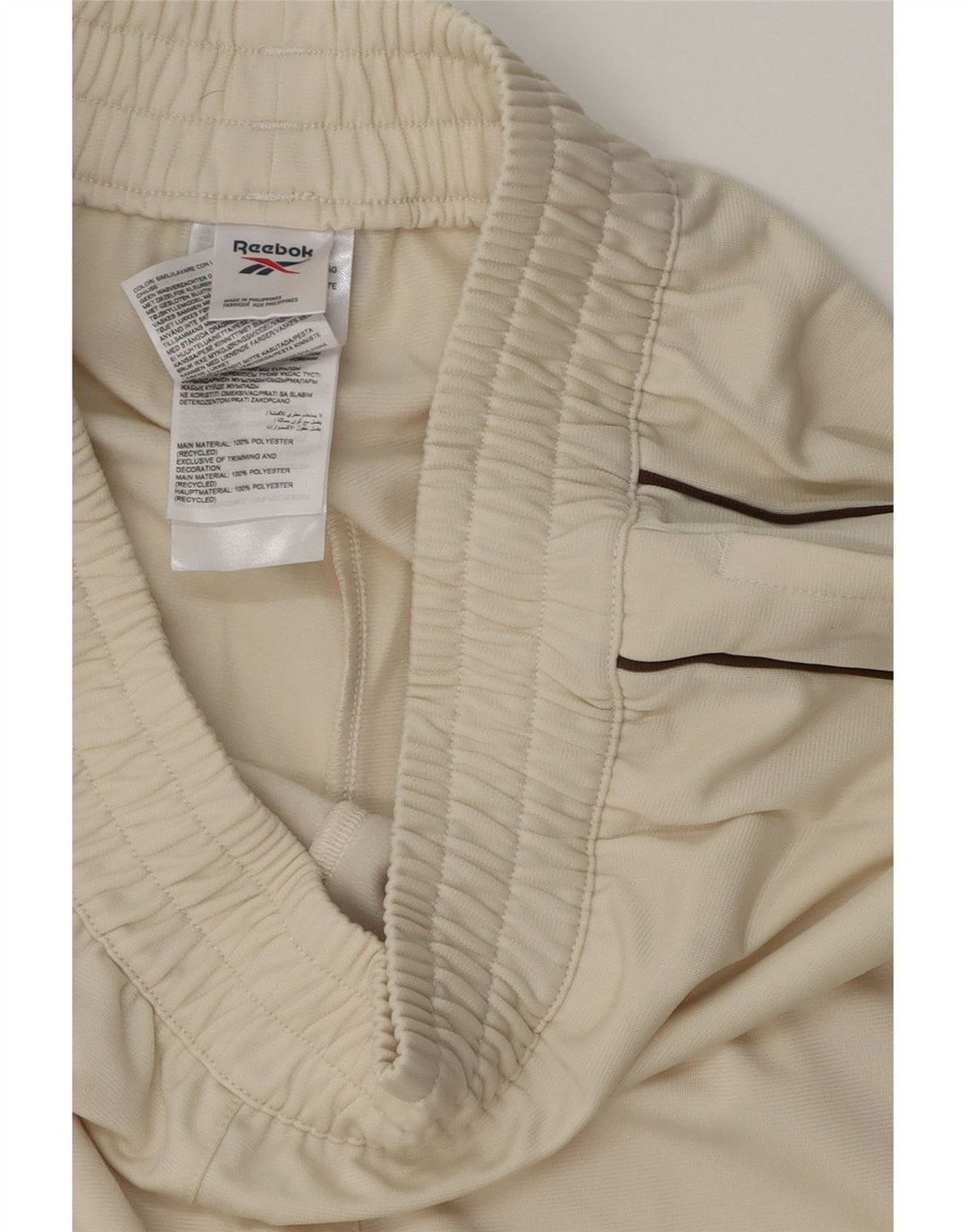 REEBOK Womens Tracksuit Trousers UK 10 Small  Beige Polyester