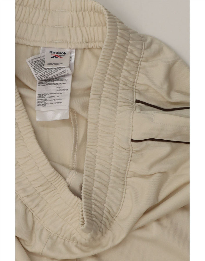 REEBOK Womens Tracksuit Trousers UK 10 Small  Beige Polyester