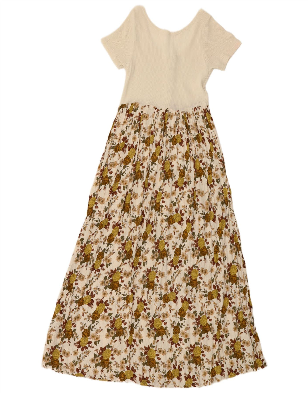 VINTAGE Womens Maxi Dress UK 4 XS Off White Floral