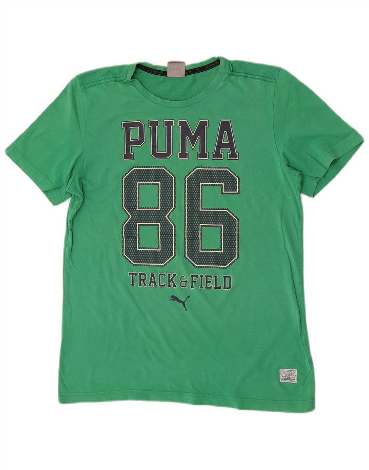Puma Mens Graphic T-Shirt Top Small Green